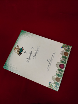 Teal Ganesha Wedding Invitation Card (111011) thumbnail 4