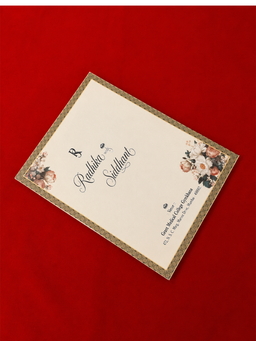 Royal Blue Floral Wedding Invitation Card (111012) thumbnail 4