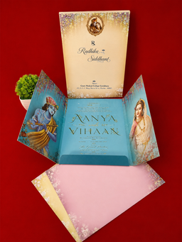 Royal Radha Krishna Wedding Invitation Card (111013) thumbnail 3