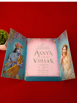 Royal Radha Krishna Wedding Invitation Card (111013) thumbnail 4