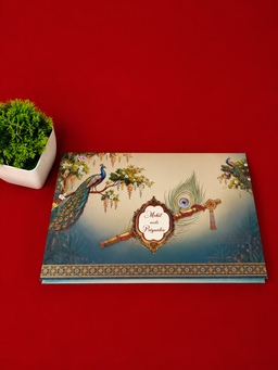Royal Peacock Krishna Wedding Invitation Card (111015) thumbnail 2