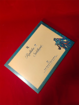 Teal Blue Radha Krishna Wedding Invitation Card (111017) thumbnail 3