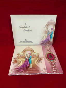Royal Pink Palace Wedding Invitation Card (111018) thumbnail 1