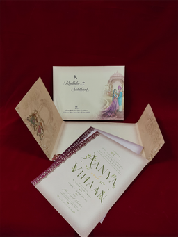 Royal Pink Palace Wedding Invitation Card (111018) thumbnail 4
