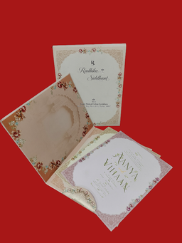 Ivory Floral Royal Wedding Invitation Card (111021) thumbnail 2
