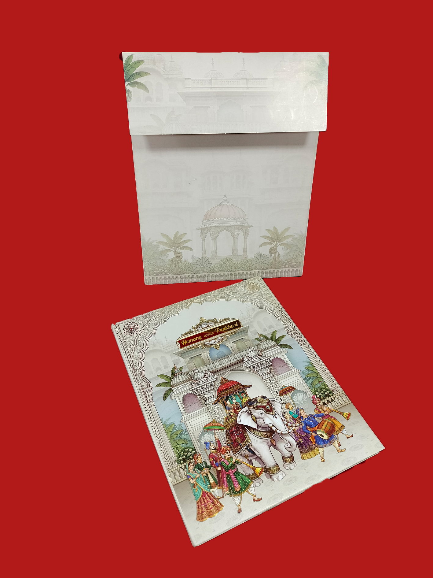 Royal Elephant Baraat Wedding Invitation Card (111023)