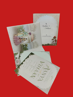 Royal Elephant Baraat Wedding Invitation Card (111023) thumbnail 2
