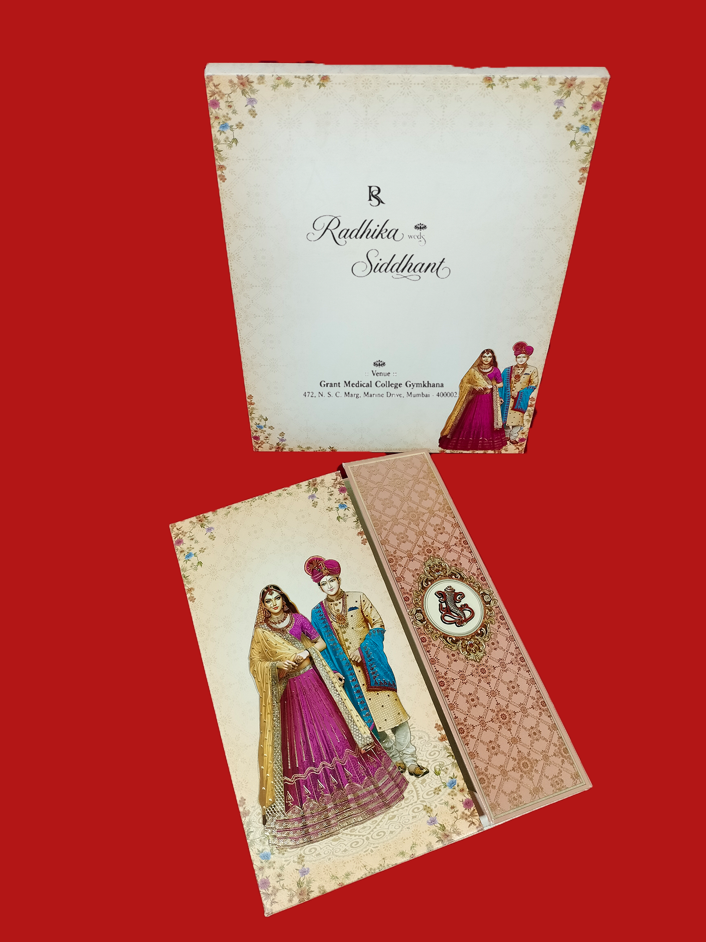 Dusty Blue Floral Wedding Invitation Card (111025)