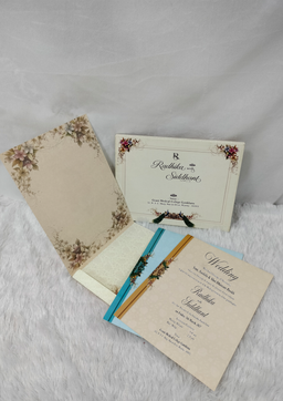 Royal Indian Couple Illustration Wedding Card with Palace Backdrop (AC-114) thumbnail 4
