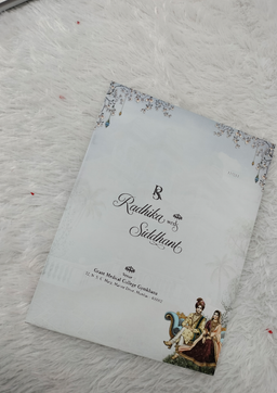 Royal Indian Couple Illustration Wedding Card with Palace Backdrop (AC-511) thumbnail 5