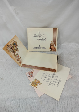 Cream Royal Indian Bride and Groom Palace Motif Wedding Invitation Card (AC-545) thumbnail 2