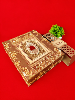 Brown and Gold Traditional Palace Arch Floral Wedding Invitation Box (B-0126) thumbnail 5