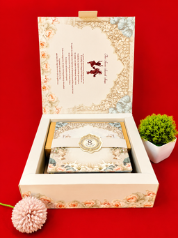 Royal Palace Garden Theme Wedding Invitation Box with Monogram Seal (B-0524) thumbnail 2