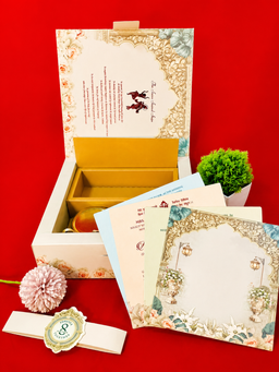 Royal Palace Garden Theme Wedding Invitation Box with Monogram Seal (B-0524) thumbnail 3