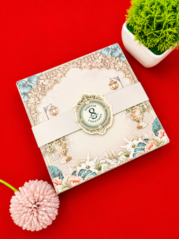 Royal Palace Garden Theme Wedding Invitation Box with Monogram Seal (B-0524) thumbnail 4
