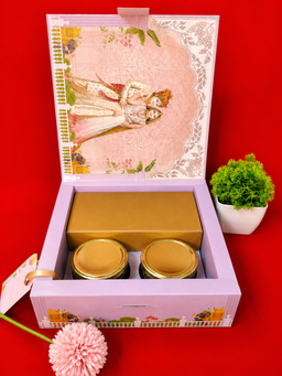Pink Indian Bride and Groom Wedding Invitation Box with Elephants (B-0539) thumbnail 2